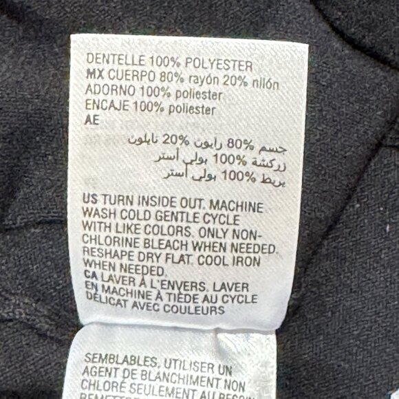 NWT INC International Concepts Tank Top Blouse XS Black White Ruffle Lace Floral - Picture 7 of 8